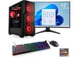 Gaming-PC-Komplettsystem CSL "ARVENOX Ultra Vision L28123", Energieeffizienz: F, schwarz, Computer_Komplettsysteme, Microsoft Windows 11 Home, 32 GB RAM 1.000 GB SSD, Gaming-PC-Komplettsystem, B:21,5cm H:49cm T:46cm