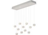 MUSTERRING LED Pendelleuchte "CANNON, 11-flammige LED Hängelampe 5W 500Lumen 2300-4000K CCT", weiß (weiß matt), 11, Ø 10cm H: 195cm, 1 Stk., Leuchten, mit Fernbedienung, stufenlos höhenverstellbar max 195cm dimmbar Memory, LED Pendelleuchte