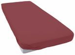 Spannbettlaken IRISETTE "MERKUR", rot (blassrot), B:100cm L:200cm, Feinbiber, Obermaterial: 100% Baumwolle, Bettlaken, Spannbettlaken, wärmender Feinbiber aus reiner Baumwolle