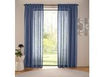 Gardine "Marusha, Leinenoptik, halbtransparent, 1er & 2er Pack, Topseller" Gr. 2, graublau, B:140cm H:175cm, Polyester, LEGER HOME BY LENA GERCKE, Gardinen, Gardine, 1/2er Schal, Leinenoptik, grob gewebt, verschiedene Größen