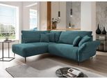 Ecksofa HOME AFFAIRE "Vanilla modern& bequem, Breite 255cm, tolle Detailverarbeitung", blau (petrol), B:255cm H:94cm T:190cm, 93% Polyester, 7% Polyamid, Sofas, Ecksofa, verstellbare Armlehne für Wohlfühlkomfort