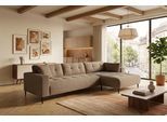 Ecksofa TRENDS BY HG "Leo, B: 309, in Cord und Chenille", beige (b809 zoom 4 toffee), B:309cm H:79cm T:158cm, 92% Polyester;8% Nylon, Sofas, Ecksofa