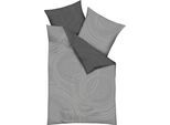 Wendebettwäsche KAEPPEL "JARO 100% Baumwolle", grau (zinnfarben), B/L: 200cm x 200cm, 1 Stk., 2 Stk., Feinbiber, B/L: 80cm x 80cm & 80cm x 80cm, 3 Stk., Feinbiber, Obermaterial: 100% Baumwolle, Bettwäsche, Wendebettwäsche, mit Markenreißverschluss, zeitloses Design, pflegeleicht