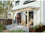 Terrassendach KONIFERA "Capella", beige (unbehandelt), B:409,2cm T:250cm, Fichtenholz, Leimholz, Polycarbonat (PC), Terrassenüberdachungen, Terrassendach, Bausatz aus naturbel. Leimholz mit lichtdurchl. Polycarbonat-Pultdach