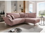 Ecksofa HOME AFFAIRE "Vanilla modern& bequem, Breite 255cm, tolle Detailverarbeitung", rosa, B:255cm H:94cm T:190cm, 93% Polyester, 7% Polyamid, Sofas, Ecksofa, verstellbare Armlehne für Wohlfühlkomfort