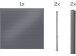 Dichtzaun ALBERTS "Palitio, Profilhöhe 150 mm", grau (umbragrau ral 7022, zum einbetonieren), H:180cm, Aluminium, Zaunelemente, Dichtzaun, Aluminium, verschiedene Dekore und Längen