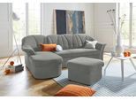 Ecksofa DOMO COLLECTION "Pegnitz, elegante Rückensteppung, komfortabel, Breite 238cm, L-Form", grau, B:238cm H:82cm T:141cm, 100% Polyester, Sofas, Ecksofa, wahlweise mit Bettfunktion