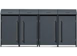 Mülltonnenbox WESTMANN "Moderna 4", grau (anthrazit), B:278cm H:135cm T:83cm, Metall, Stahl, Aufbewahrungsboxen, Mülltonnenbox, Platz für 4 Mülltonnen je 240 L, BxHxT: 278x83x135 cm