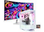 COUGAR Gaming-PC-Komplettsystem "MegaDeal FV270 WT 2896 AMD Ryzen 7 9700X 32GB DDR5 1TB SSD RX 9070 XT", Energieeffizienz: G, weiß, Microsoft Windows 11 Home (64 Bit), 32 GB RAM 1.000 GB SSD, Computer_Komplettsysteme, Windows 11, DDR5 RAM+MSI PRO MP341CQW LED-Monitor Curved 86,4 cm (34"), Gaming-PC-Komplettsystem