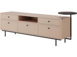 Wohnwand HOME AFFAIRE "Arrocco: 5-teilige Wohnwang, Wohnzimmer, viel Stautraum,5 Schubladen", macchiato, B:260cm H:175cm T:42cm, Kastenmöbel-Sets, Wohnwand, Design-Set mit schwarzen Akzenten, z. B. Griffen & Kabeldurchführung