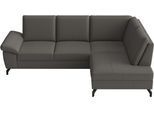 Ecksofa SIT & MORE "Chelsea L-Form, B: 249 cm, Armteil- & Sitztiefenverstellung, Leder", anthrazit, B:249cm H:89cm T:190cm, Sofas, Ecksofa, Couch optional mit Schlaffunktion und Bettkasten, Sitzhöhe 45 cm