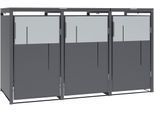Mülltonnenbox WESTMANN "Tonus 3", anthrazit, B:198cm H:116cm T:80cm, Stahl, Aufbewahrungsboxen, Mülltonnenbox, BxTxH: 198x80x116 cm, für 3x240 L Mülltonnen