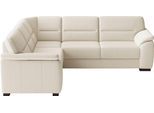Ecksofa SIT & MORE "Montego L-Form, B: 256 cm, große Stoffauswahl, Komfortsitzhöhe 46 cm", beige (creme), B:255cm H:88cm T:225cm, 95% Polyester, 9% Polyamid, Sofas, Ecksofa, mit Schlaffunktion und Schubkasten mit Stauraum