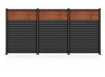 Gartenzaun STAKET PRO "Komplettzaun »Rhombus Mini« Breite 1200 mm + Cortenstahl", schwarz (anthrazit struktur), H:180cm, Aluminium, Sicherheitsglas, Zaunelemente, Gartenzaun, Zaunhöhe 180 cm, Zaunlänge 2,484 - 3,726 m