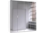 Kleiderschrank WIMEX "LUCERA inkl. vollverspiegelter Fronten mit LED Beleuchtung", weiß (weiß, griffe weiß), B:200cm H:216cm T:58cm, Holzwerkstoff, Schränke, Kleiderschrank, in den Breiten 200cm (4-türig) und 250cm (5-türig) erhältlich
