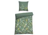 Bettwäsche FLORELLA "Alicee pfau Soft-Touch Satin, 50% Baumwolle, 50% Viskose", grün (pfau), B/L: 135cm x 200cm, 1 Stk., 1 Stk., Satin, B/L: 80cm x 80cm, 2 Stk., Bettwäsche, Bettwäsche