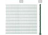 Doppelstabmattenzaun ARVOTEC "ESSENTIAL 183 zum Aufschrauben", grün (dunkelgrün), H:183cm, Kunststoff, Stahl, Zaunelemente, Doppelstabmattenzaun, Zaunhöhe 183 cm, Zaunlänge 2 - 60 m