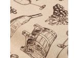 Dekostoff "Wein-Accessoires", beige-braun-color