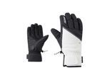 Skihandschuhe ZIENER "KATYMY-Z GORE‑TEX DAMEN", Damen, Gr. 7, schwarz-weiß (weiß), Kunstfaser, Handschuhe Skihandschuhe, wasserdicht, winddicht, atmungsaktiv, wärmendes Plüschfutter