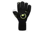 Torwarthandschuhe UHLSPORT "Torwarthandschuhe FM Absolutgrip Flex Frame", Herren, Gr. 7.5, schwarz (schwarz, fluo gelb), Obermaterial: 81% Gummi rubber. 13% Polyester PES. 6% Nylon NY., Handschuhe Torwarthandschuhe