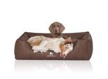 Knuffelwuff Orthopädisches Hundebett Rockland aus Kunstleder braun XL