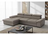 Ecksofa SIT & MORE "Viola L-Form, B: 260 cm, Arm- & Kopfteilverstellung", beige (delphine), B:260cm H:73cm T:174cm, Sofas, Ecksofa, optional Schlaffunktion, Sofa mit Komfortsitz in Leder