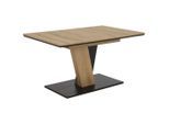 Möbelix , Schwarz, Eichefarben , Holzwerkstoff , rechteckig , 76x90x140-180 cm , ausziehbar ,