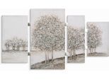 Ölgemälde BÖNNINGHOFF "handarbeit 4-teilig BÄUME 70x124 cm – Wandbild Landschaft", beige (farbe bild(er): beige, weiß, braun), B:124cm H:70cm T:3cm, Acrylfarbe, Canvas, Holz, Bilder, Ölgemälde, handgefertigt, jedes Bild ein Unikat