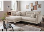 Ecksofa HOME AFFAIRE "Lava verst. Armlehnen, Breite 255cm, aktuelles Design: Kissen Optik", beige, B:255cm H:94cm T:180cm, 93% Polyester, 7% Polyamid, Sofas, Ecksofa, zwei verschiedene Fußfarben wählbar