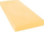 Spannbettlaken JANINE "ELASTIC 5002 Jersey Bettlaken mit Elasthan, 190 g/m²", gelb (vanille), L:200cm, Jersey-Elasthan, Obermaterial: 95% Baumwolle, 5% Elasthan, Bettlaken, Spannbettlaken, für Matratzen bis 35 cm Höhe, 95% Baumwolle, hochwertig, langlebig