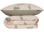 Wendebettwäsche SCHIESSER "Uma aus weicher Baumwolle im Nordic-Look", beige (sand), B/L: 135cm x 200cm, 1 Stk., 1 Stk., Feinbiber, B/L: 80cm x 80cm, 2 Stk., Feinbiber, Obermaterial: 100% Baumwolle, Bettwäsche, Wendebettwäsche, OEKO-TEX MADE IN GREEN