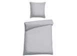 Bettwäsche FLORELLA "Uni silber Edel-Satin, 100% Baumwolle", grau (silber), B/L: 135cm x 200cm, 1 Stk., 1 Stk., Satin, B/L: 80cm x 80cm, 2 Stk., Bettwäsche, Bettwäsche
