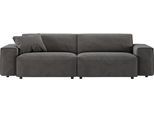 Big-Sofa HOME AFFAIRE "Glimminge Breite 254cm, auch in Breitcord, Feincord + Easy care-Bezug", grau (dunkelgrau), B:254cm H:71cm T:101cm, 12% Polyaxryl, 88% Polyester, Sofas, Big-Sofa, besondere Kedernähte Zierkissen