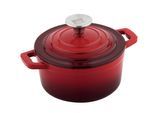 Kochtopf CS KOCH-SYSTEME "XANTEN, Durchmesser: 14 cm, Gusseisen", rot, B:14,5cm H:12,5cm L:20cm Ø:14,5cm, Töpfe, Kochtopf, Gusseisen aus DISA-Verfahren mit PronamelPlus Emaille