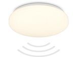 B.K.LICHT LED Deckenleuchte "BK_DL1614 Bad Deckenlampe mit Bewegungsmelder, 3m Reichweite", weiß, 1, Ø 27cm H: 6,5cm, 1 Stk., Leuchten, 120 Erfassungswinkel, IP54, 13W, 1.300 Lm, 3.000K, Ø27cm, Weiß, LED Deckenleuchte