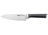 Kochmesser TEFAL "K25690 Ever Sharp", silber (silberfarben, schwarz), Klingenlänge 16,5cm, Edelstahl, Kochmesser, Kochmesser, inkl. Messerschärfer, Edelstahl, exklusive Schleiftechnologie