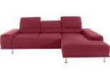 Ecksofa SIT & MORE "Mariola L-Form", rot (bordeaux), B:269cm H:93cm T:174cm, Struktur (100% Polyester);Luxus-Microfaser ALTARA NUBUCK (100% Polyester);Luxus-Microfaser (100% Polyester), Sofas, Ecksofa, mit Recamiere und Federkern, inklusive Sitztiefenverstellung