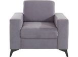 Sessel HOME AFFAIRE "Lolland", grau (steel), B:98cm H:88cm T:88cm, Luxus-Microfaser ALTARA NUBUCK (100% Polyester);Struktur Flausch (90% Polyester, 10% Polyamid);Struktur imprägniert - feucht abwischbar (100% Polyester), Sessel, Sessel, passend zur Serie "Lolland", wahlweise mit feucht abwischbarem Bezug