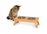 Lionto Futterstation für Katzen aus Bambus