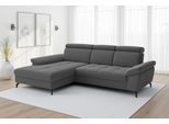 Ecksofa SIT & MORE "Vanity L-Form, B: 264 cm, mit Sitz-, Kopf- und Armteilverstellung", grau (dunkelgrau), B:264cm H:84cm T:181cm, 95% Polyester 5% Polyamid, Sofas, Ecksofa, Couch optional mit Schlaffunktion & Bettkasten