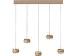 NEUHAUS PURE LED Pendelleuchte "PURE Falling Rings", beige (bronzefarben, schwarz chrome), 5, H: 80cm, 1 Stk., Leuchten, Comfort Lift, CCT, dimmbar, Fernbedienung, Timer, LED Pendelleuchte