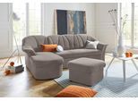 Ecksofa DOMO COLLECTION "Pegnitz, elegante Rückensteppung, komfortabel, Breite 238cm, L-Form", grau (stone), B:238cm H:82cm T:141cm, 100% Polyester, Sofas, Ecksofa, wahlweise mit Bettfunktion