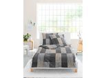Bettwäsche BIERBAUM "Satin Bettwäsche 4142", 12 grafit, B/L: 135cm x 200cm, 1 Stk., 1 Stk., Mako-Satin, B/L: 80cm x 80cm, 2, Mako-Satin, Obermaterial: 100% Baumwolle, Bettwäsche, Bettwäsche, 100 % Baumwolle, pflegeleicht, seidig glatt
