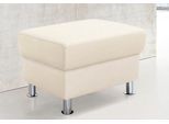 Hocker TRENDMANUFAKTUR "Rondo 67 cm, Fußhocker, komfortabel, Federkern optional, Chromfüße", weiß (altweiß), B:67cm H:46cm T:53cm, Microfaser PRIMABELLE (100% Polyester);Kunstleder SOFTLUX;Struktur (54% Polyacryl, 46% Polyester);NaturLEDER (echtes Rindsleder) im Sitz, Korpus in Kunstleder SOFTLUX, Hocker, Hocker, Fußhocker wahlweise mit Federkern, in verschiedenen Bezügen bestellbar