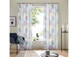Gardine OTTO HOME "Belem, 1 Stück, Kräuselband, transparent" Gr. 2, blau, B:140cm H:175cm, Voile, Polyester, Gardinen, Gardine, 1 bzw. 2 Schals, Vorhang, Fertiggardine, Kreise