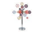 NÄVE Tischleuchte "Explosion", multicolor, 6, Ø 9,5cm H: 73cm, 1 Stk., Leuchten, chrom, exkl. 6x G9, pastellfarbene Gläser 9cm und 5cm, Schnurschalter, Tischleuchte