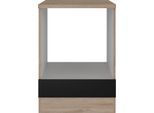Herdumbauschrank FLEX-WELL "Capri", schwarz (schwarz, endgrain oak), B:60cm H:85cm T:60cm, Holzwerkstoff, Schränke, Herdumbauschrank, (B x H x T) 60 x 85 x 60 cm, mit Nische für Standard-Einbauherd