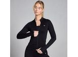 MP Damen Shape Nahtlose Jacke mit durchgehendem Reißverschluss – Schwarz - XS