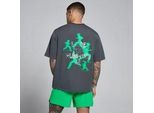 MP Herren Velocity Graphic Cotton Modal T-Shirt - Dark Grey / Green - M