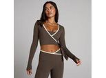 MP Damen Tempo Contrast Wickel-Top - Schokolade - XXL